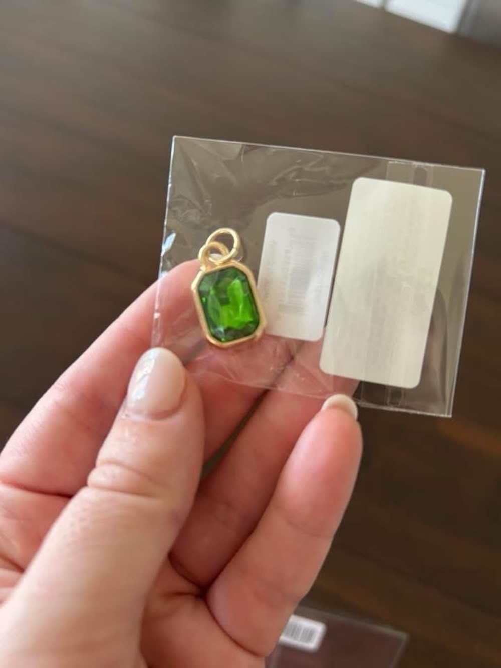 Bella Canvas Green and Gold Gemstone Pendant Charm